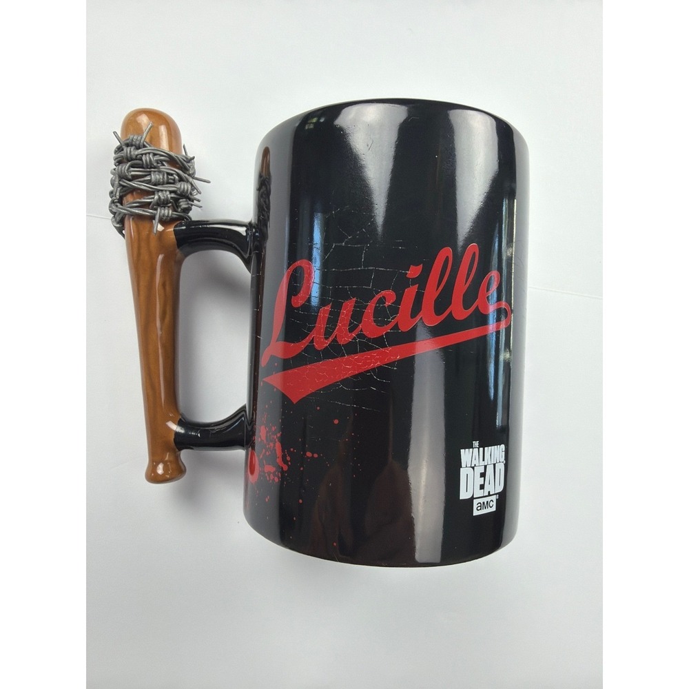 The Walking Dead AMC Lucille Baseball Bat Handle Coffee Mug Black Red 2017